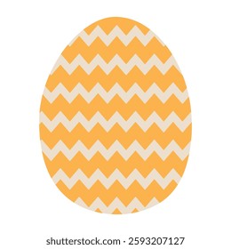 Bright yellow zigzag patterned egg perfect for springtime celebrations and decorations