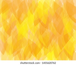Bright yellow-orange background with translucent irregular shapes. Vector illustration
