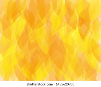 Bright yellow-orange background with translucent irregular shapes. Vector illustration
