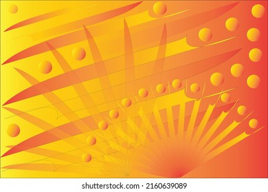 Bright yellow-orange vector template with balls and blades of swords. Creative contrast original design template for cover, packaging, website, wallpaper.