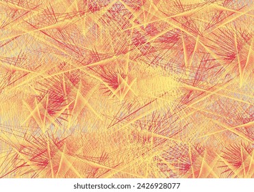 Fondo lineal textural amarillo-rojo brillante para telas o estampados. Fondo de estrella con líneas de intersección para fondos, texturas, scrapbooking, azulejos, soluciones interiores, conceptos de negocio, etc.