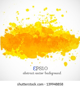 Bright yelow splash on a white background. Vector illustration.