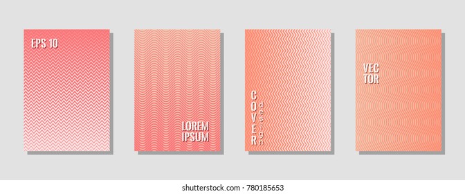 Bright zig zag banner templates, wavy lines gradient stripes backgrounds for music party cover. Curve shapes stripes, zig zag edge lines halftone texture gradient presentation backgrounds set.