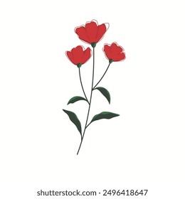 Brighten up any room with these stunning red flowers on a crisp white background. Perfect for adding a pop of color to your home decor, these flowers will bring a touch of elegance and beauty.