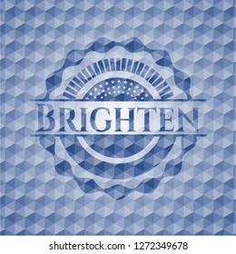 Brighten blue badge with geometric pattern.