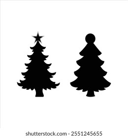 "Brighten the holiday spirit with a Christmas tree vector art illustration on a white background, featuring elegant decorations and a festive design perfect for seasonal projects and celebrations."