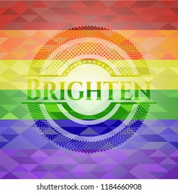 Brighten on mosaic background with the colors of the LGBT flag