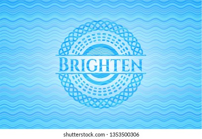 Brighten water wave representation style emblem.