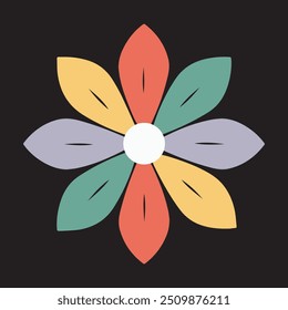 Brighten your designs with a colorful flower vector illustration, perfect for logos, prints, or digital artwork. Add vibrant beauty.