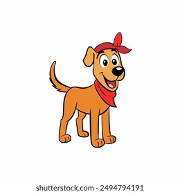 Brighten up your designs with this cheerful dog vector illustration. Featuring floppy ears and a wagging tail, it adds a playful and happy touch to any project. Perfect for animal lovers and graphic d