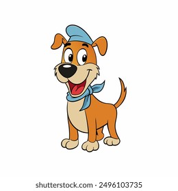 Brighten up your designs with this cheerful dog vector illustration. Featuring floppy ears and a wagging tail, it adds a playful and happy touch to any project. Perfect for animal lovers and graphic d