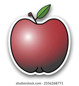 Brighten your designs with this vibrant red apple illustration—featuring a glossy finish and a fresh, natural look, perfect for projects related to health, nutrition, education, or creative branding!