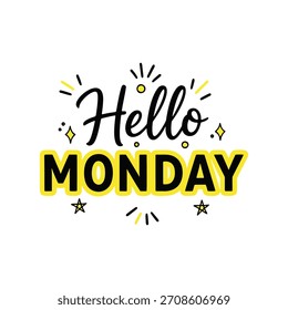 Brighten your feed with this fun, fresh, and modern Hello Monday graphic