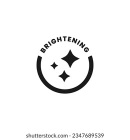 Brightening icon vector or Brightening skin label vector isolated in flat style. Best Brightening icon for product packaging design element. Brightening label vector.