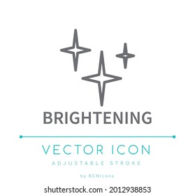 Brightening Line Icon. Skincare Cosmetics Outline Vector Symbol.