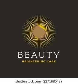 brightening woman face beauty salon logo design template