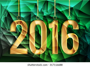 Brightgold polygon abstract background. 2016 new year background Vector EPS 10 illustration. Vector EPS 10 illustration.