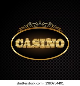 Brightly casino glowing vintage casino letters sign