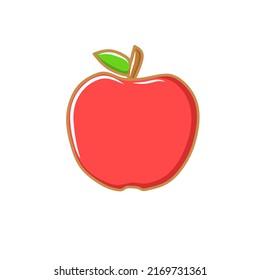 Brightly colored apple fruit perfect for vector graphics, children's book illustrations, stickers, screen printing, logos, and other branding needs