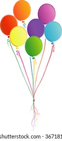 Brightly colored balloons.