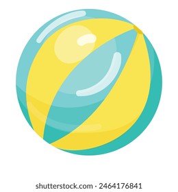 Brightly colored beach ball graphic in yellow and blue, perfect for summer themes