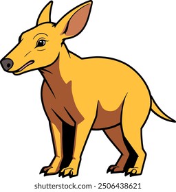 Brightly colored cartoon of a cheerful aardvark