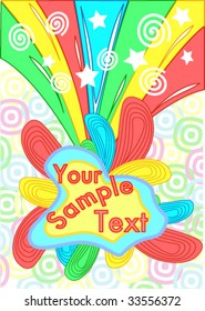 A brightly colored explosion background with space for your own text. Useful for designs for children and babies