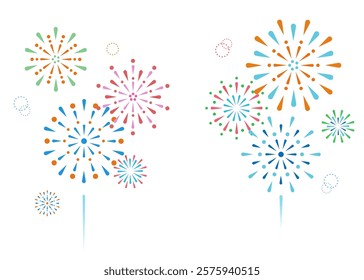 Brightly colored fireworks. Use them for flyers for summer festivals and events.