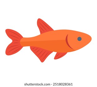 Peixes de cores brilhantes com um design simples e barbatanas cor de laranja arrojadas, ideais para materiais educativos, projetos de temática aquática, ilustrações infantis, campanhas de conscientização ambiental e design