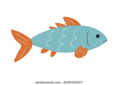 Brightly colored fish swimming in a vibrant underwater habitat during a sunny day at the ocean. Vector illustration in flat style.