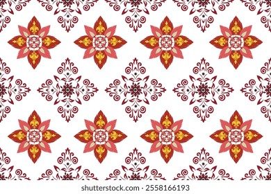 Brightly colored floral patterns used in textiles