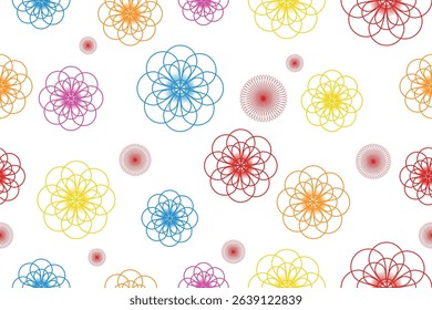 The brightly colored geometric flowers are perfect for use as backgrounds, giving them the freedom and grace of a geometric style.