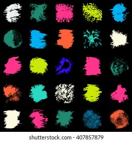 brightly colored graffiti stains Set