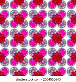 Brightly colored graphic flower pattern seamless design