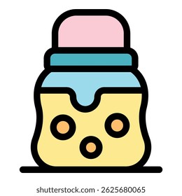 Brightly colored jar illustration with cheerful design elements