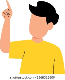Brightly Colored Man Pointing Upward Vector