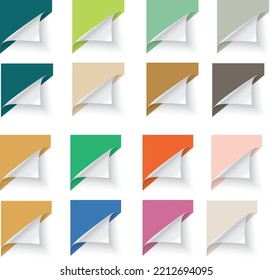Las esquinas de papel de colores vivos son adecuadas para aplicaciones de diseño y de negocios.