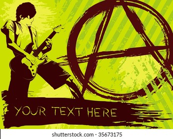 Brightly colored Punk Rock background (vector); a JPG version is also available