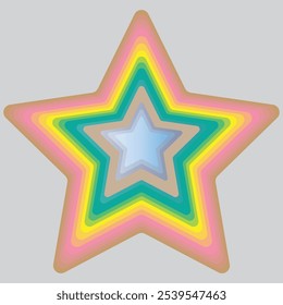 Uma estrela de cor clara com um fundo branco