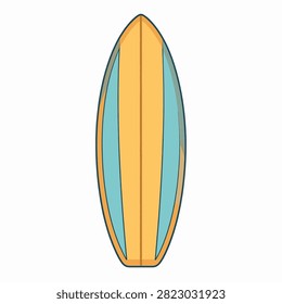A brightly colored surfboard featuring bold patterns, ideal for beachgoers and water sports lovers, showcasing adventure and ocean activity.