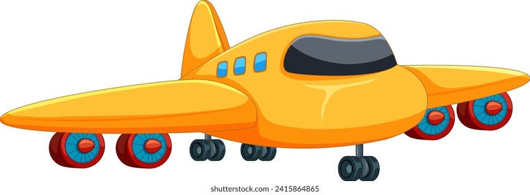 Brightly colored vector illustration of an airplane
