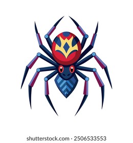 Brightly colored vector image of a spider in simple style, perfect for playful and eye-catching designs