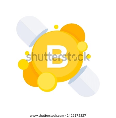 Brightly colored vitamin B complex capsules illustration for supporting overall health and wellness