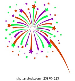 brightly colorful firework vector