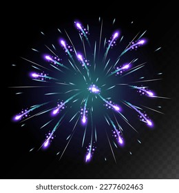 Brightly Colorful Fireworks. Firework. Firecracker rockets bursting.