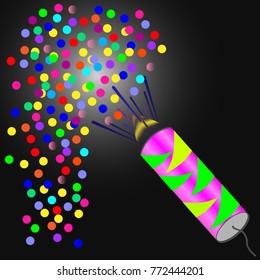 Brightly Colorful Fireworks on twilight background