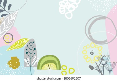 Brightly coloured abstract floral based background with retro theme. 