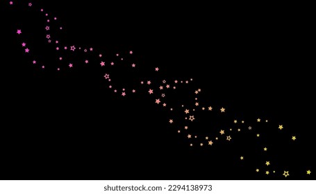 Brightly coloured stars scattered against a dark background. Festive background. Design element. Vector illustration, EPS 10.