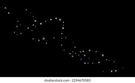 Brightly coloured stars scattered against a dark background. Festive background. Design element. Vector illustration, EPS 10.