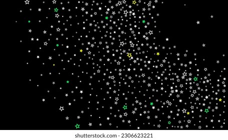 Brightly coloured stars scattered against a dark background. Festive background. Design element. Vector illustration, EPS 10.